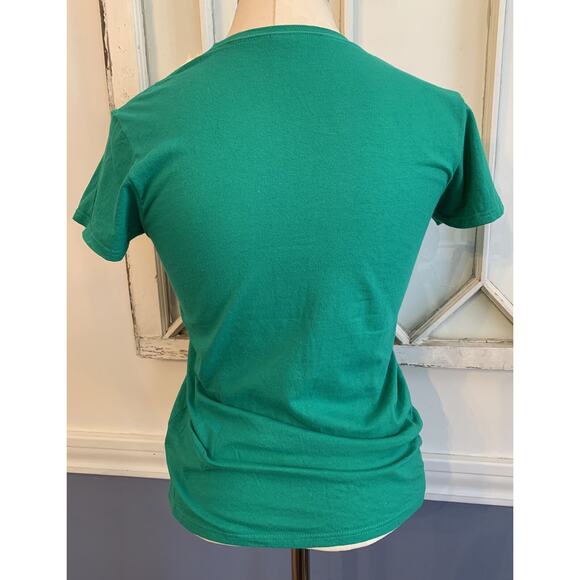 Small Anvil Women's Fitted Green Tshirt Novelty Coffee and Cane Corso - Picture 7 of 8